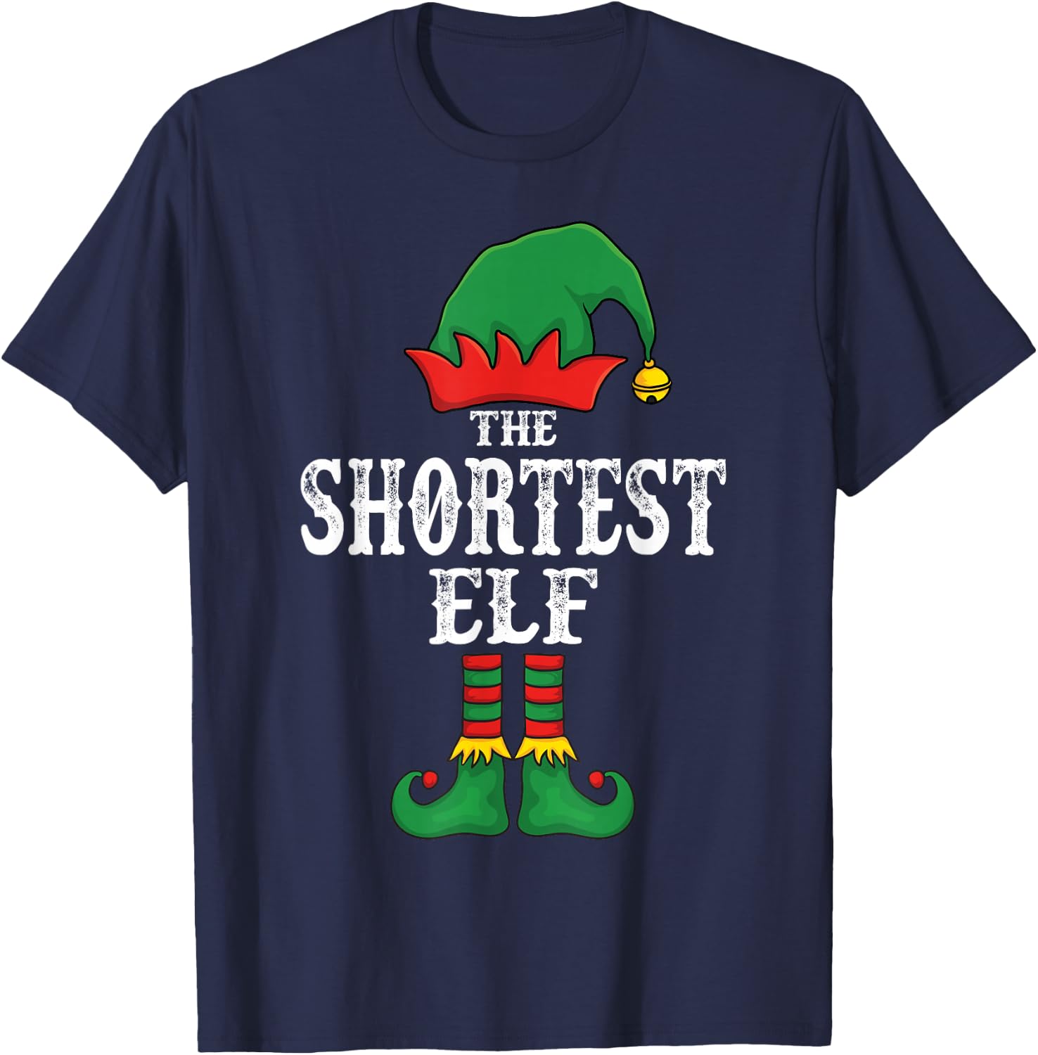 The Shortest Elf Christmas Pajama Idea Family Matching Funny T-Shirt - T-Shirt | Navy