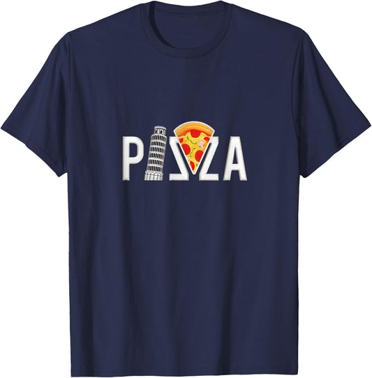 Pizza Pisa Tower, funny T-Shirt - T-Shirt | Navy