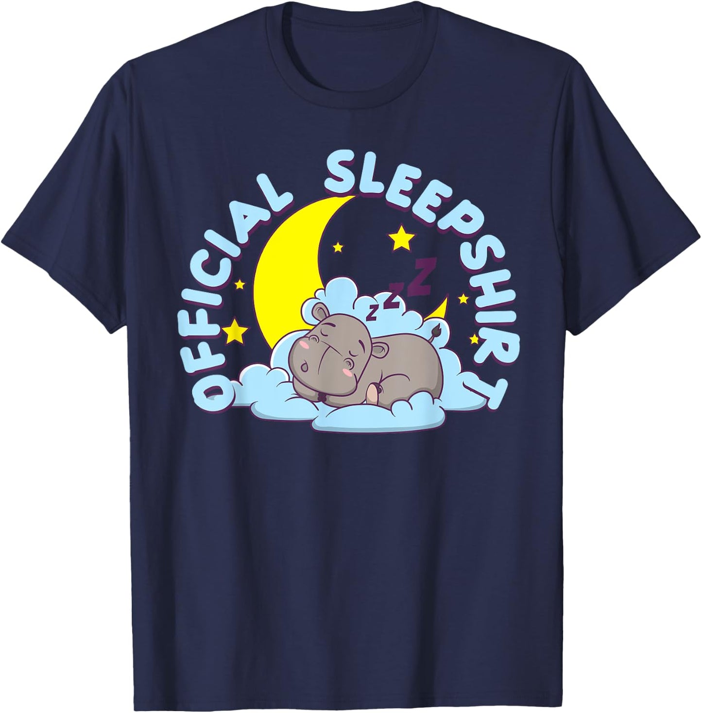 Official Sleepshirt Hippopotamus Hippotology Animal Hippo T-Shirt - T-Shirt | Navy