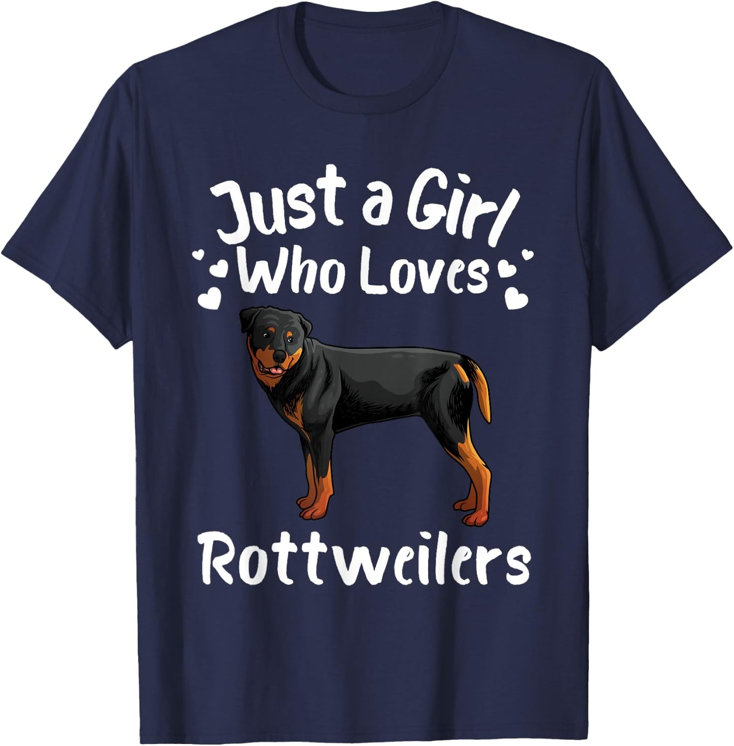 Funny Rottweiler Designs For Girls Women Kids Rott Pet Lover T-Shirt - T-Shirt | Navy
