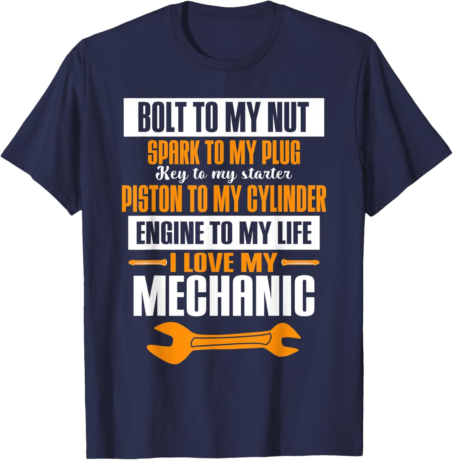 Car Mechanic Auto Repair Garage Work Puns Bolt To My Nut T-Shirt - T-Shirt | Navy