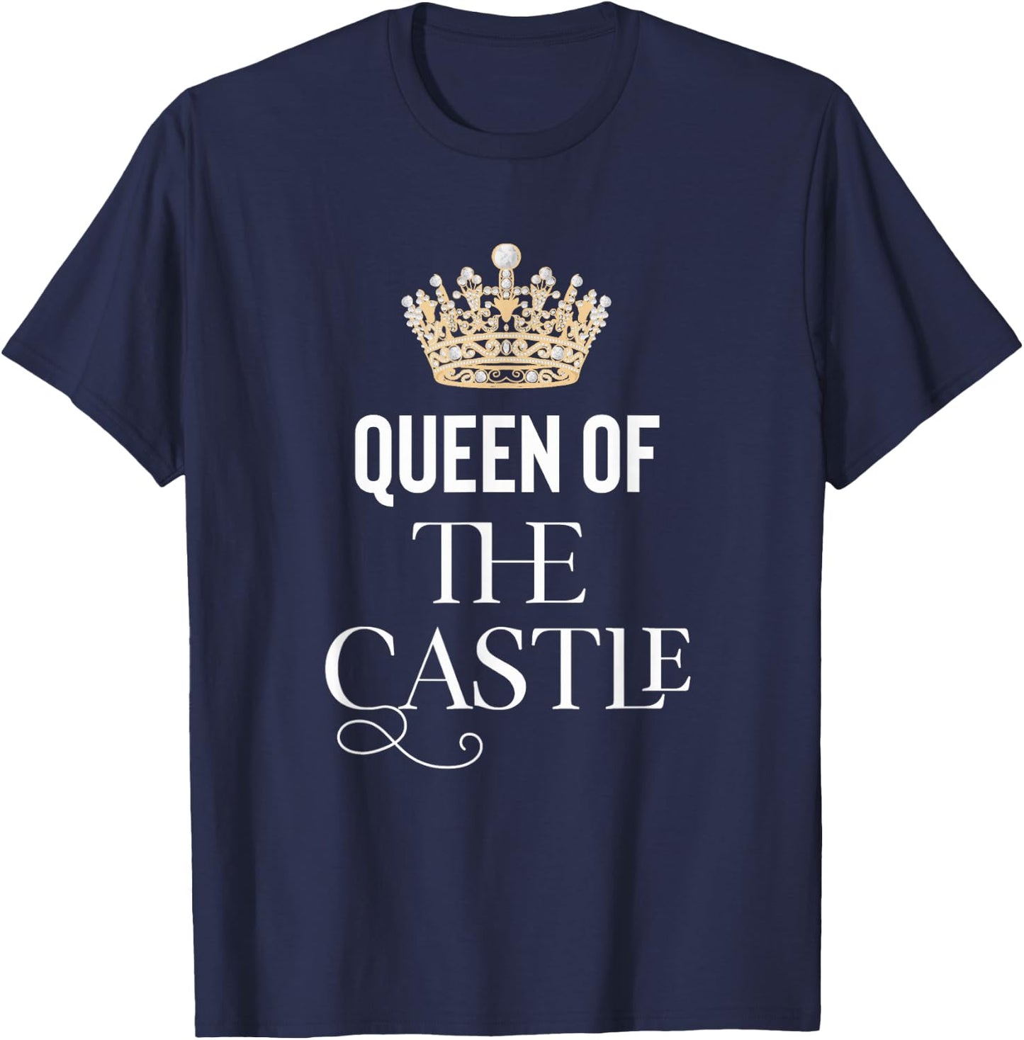 Queen of the Castle Women's Castle Black Small Short Sleeve Classic Fit Pull On Lightweight T-Shirt - T-Shirt | Navy