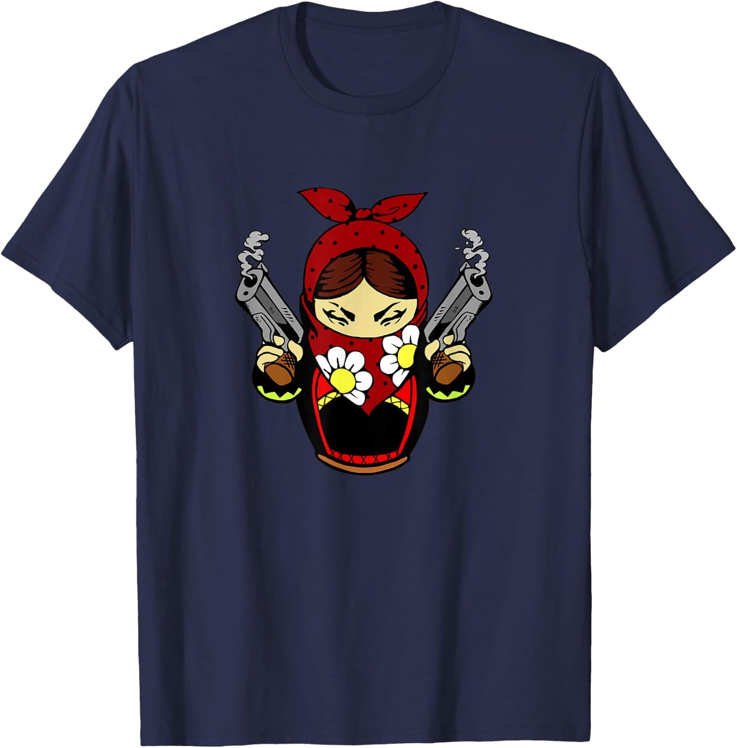 Pistols Matryoshka Matroshka Russian Doll Russia Street T-Shirt - T-Shirt | Navy