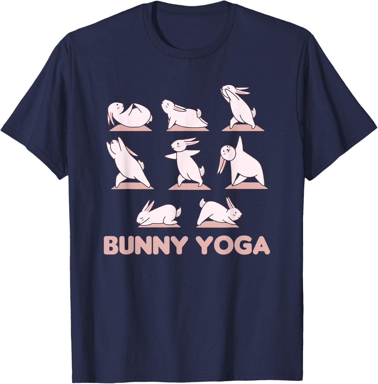 Bunny Yoga Cute Rabbits Do Sport Bunny Yoga T-Shirt - T-Shirt | Navy