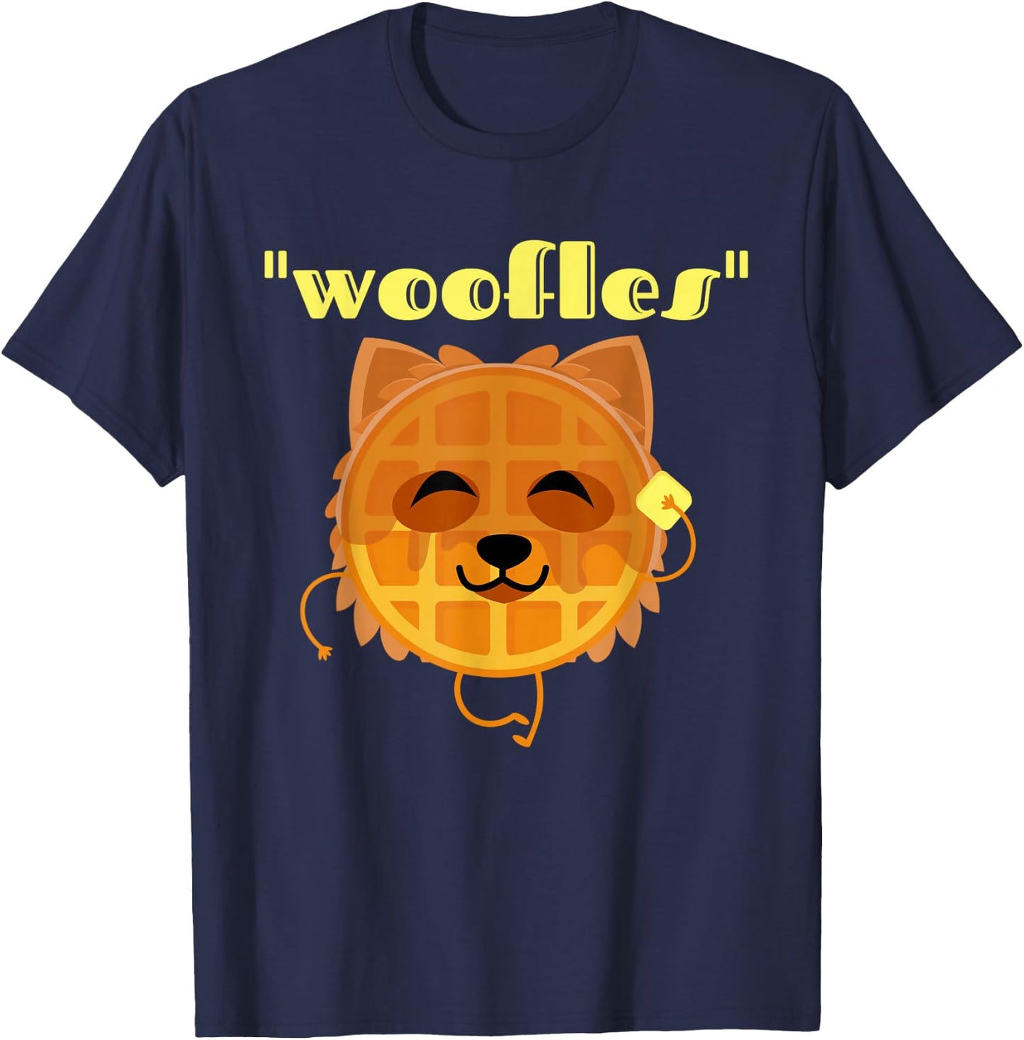 Woofles Waffle Kawaii Yorkie Terrier Pup Pun For Dog Lovers T-Shirt - T-Shirt | Navy