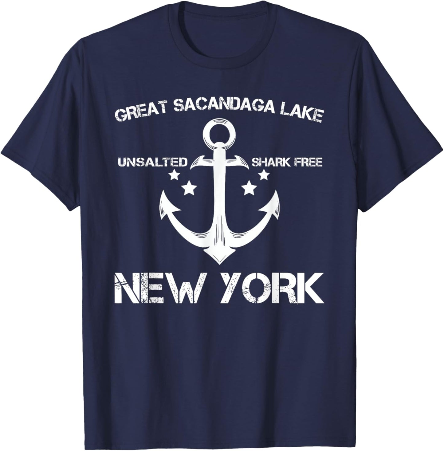 GREAT SACANDAGA LAKE NEW YORK Funny Fishing Camping Gift T-Shirt - T-Shirt | Navy