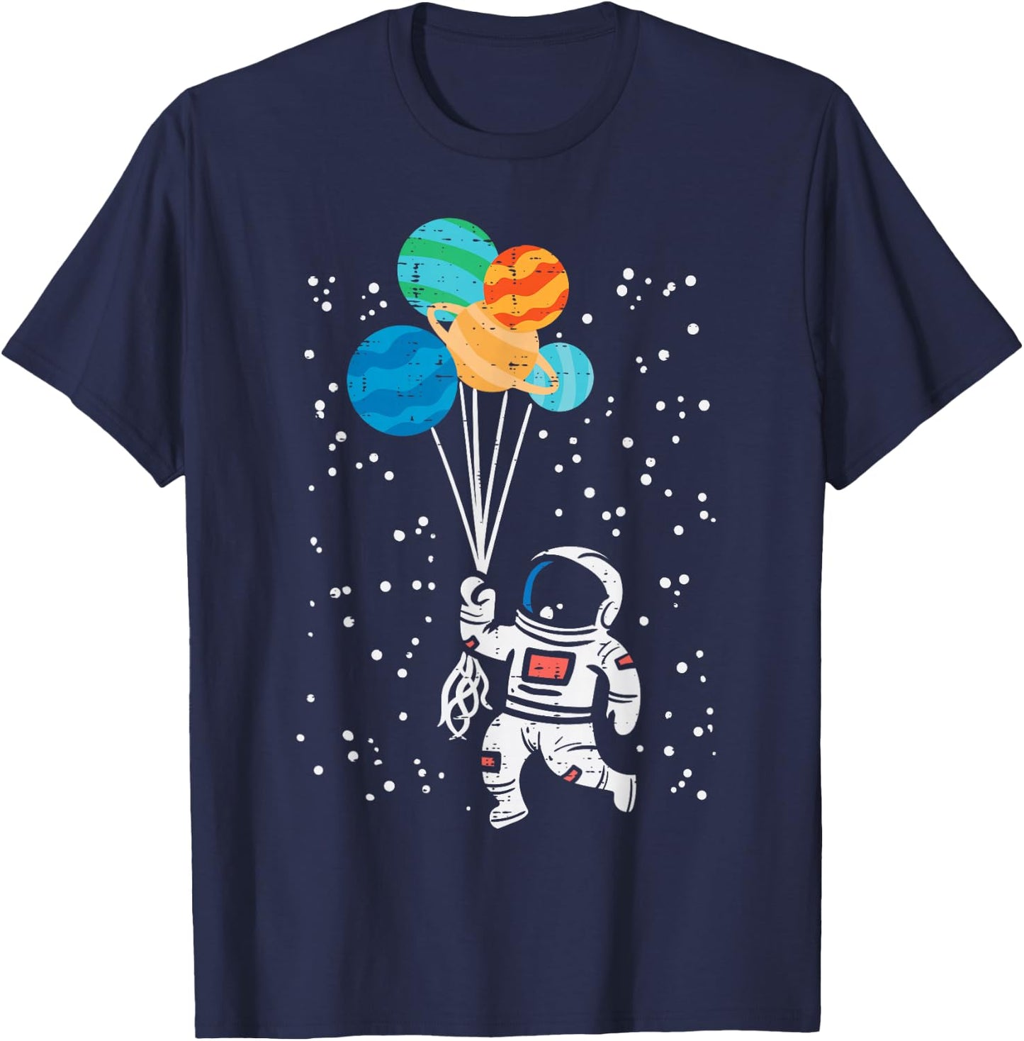 Cosmos Planet Balloons Astronaut Space Kids Men Women T-Shirt - T-Shirt | Navy