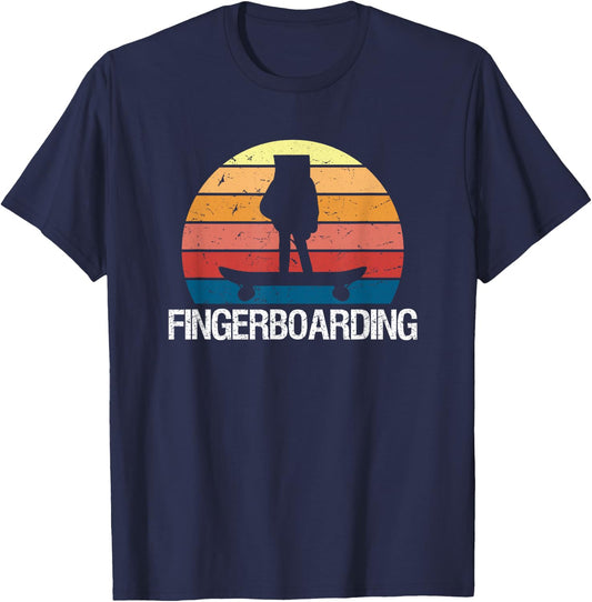 Mini Skateboard Finger Fingerboard T-Shirt - T-Shirt | Navy
