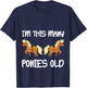 I'm This Many Ponies Old Girls 2nd Birthday 2 Years Pony T-Shirt - T-Shirt | Navy