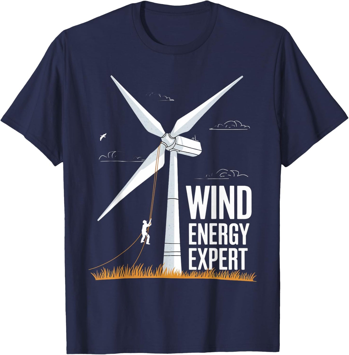 Wind Energy Expert Windmill Engineer Tech Fan Wind Turbine T-Shirt - T-Shirt | Navy