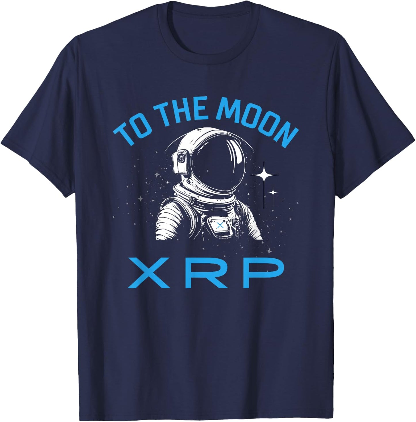 XRP to the Moon Crypto Merchandise Astronaut T-Shirt - T-Shirt | Navy