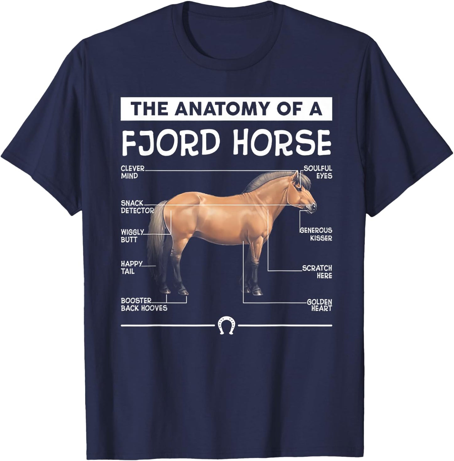 The Anatomy Of A Fjord Horse T-Shirt - T-Shirt | Navy