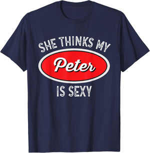 Funny Truck Driver - She Thinks My Peter is Sexy T-Shirt - T-Shirt | Navy