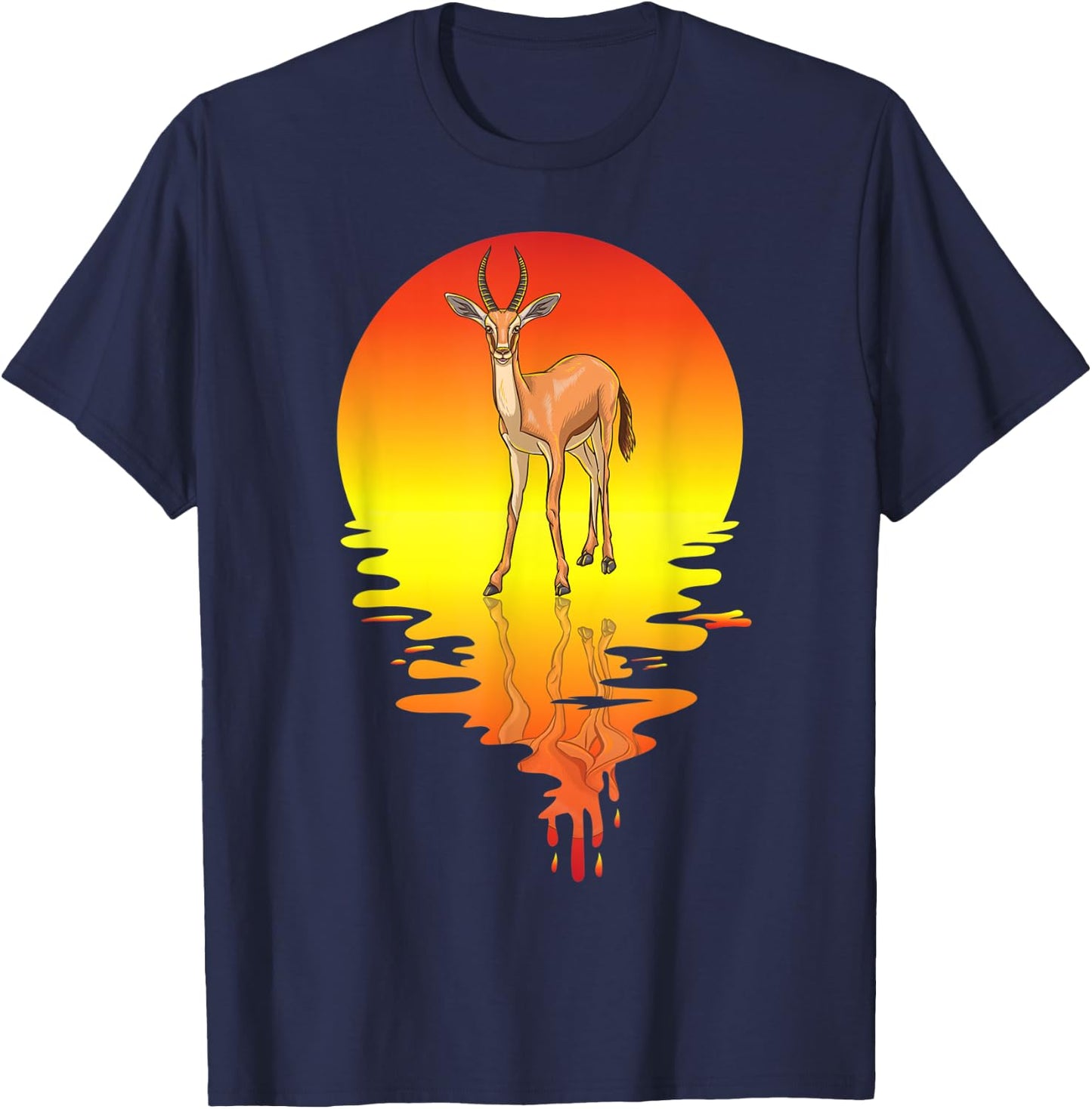 Gazelle Vaporwave Sunset T-Shirt - T-Shirt | Navy