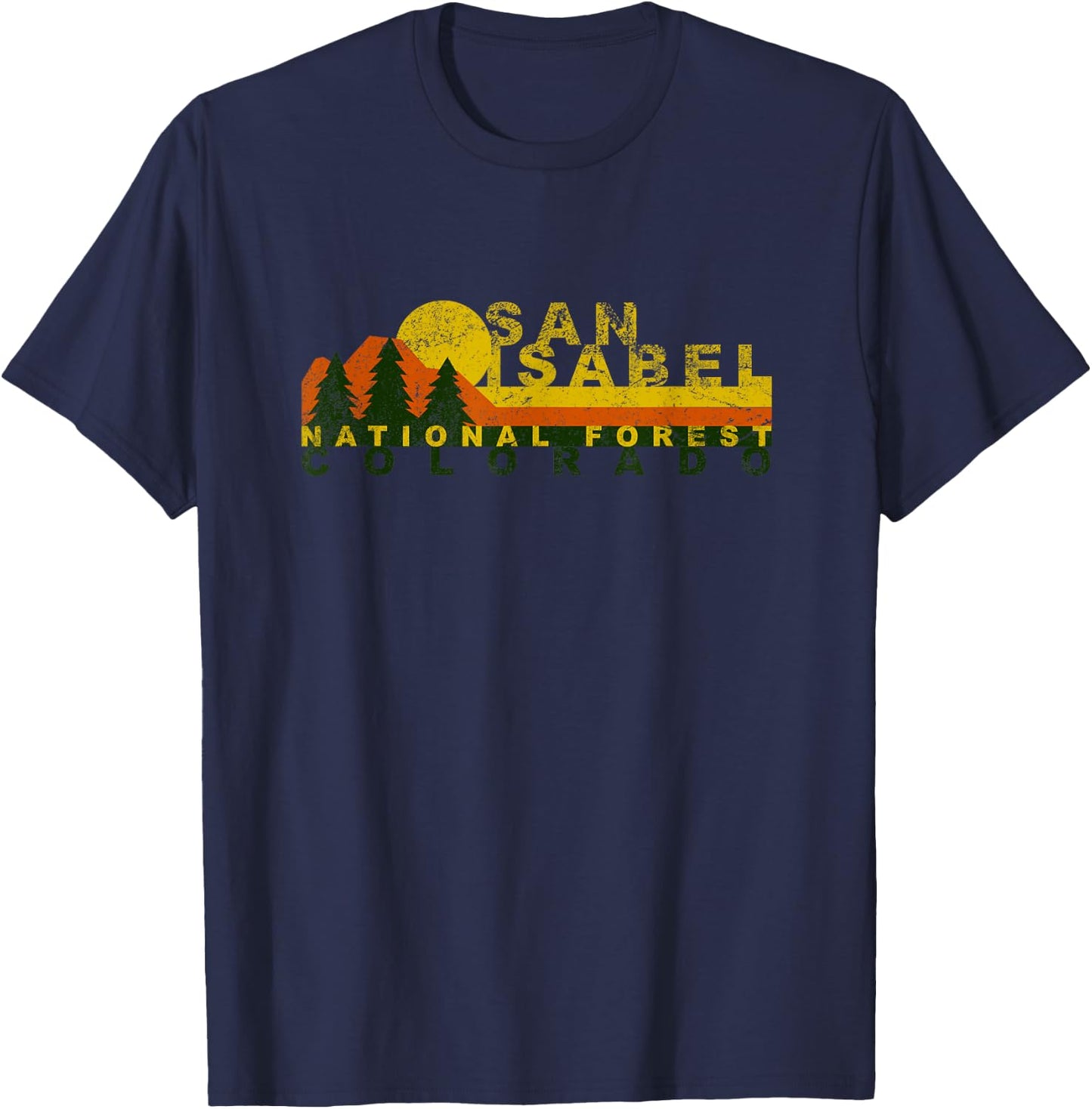 San Isabel National Forest Vintage Retro T-Shirt - T-Shirt | Navy