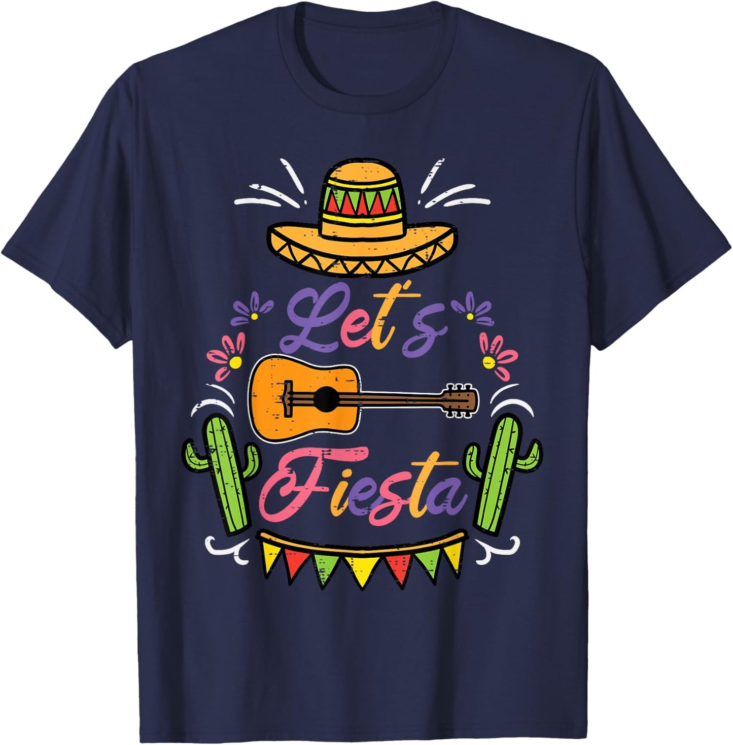 Let's Fiesta Cinco De Mayo Mexican Party Men Women Kids T-Shirt - T-Shirt | Navy