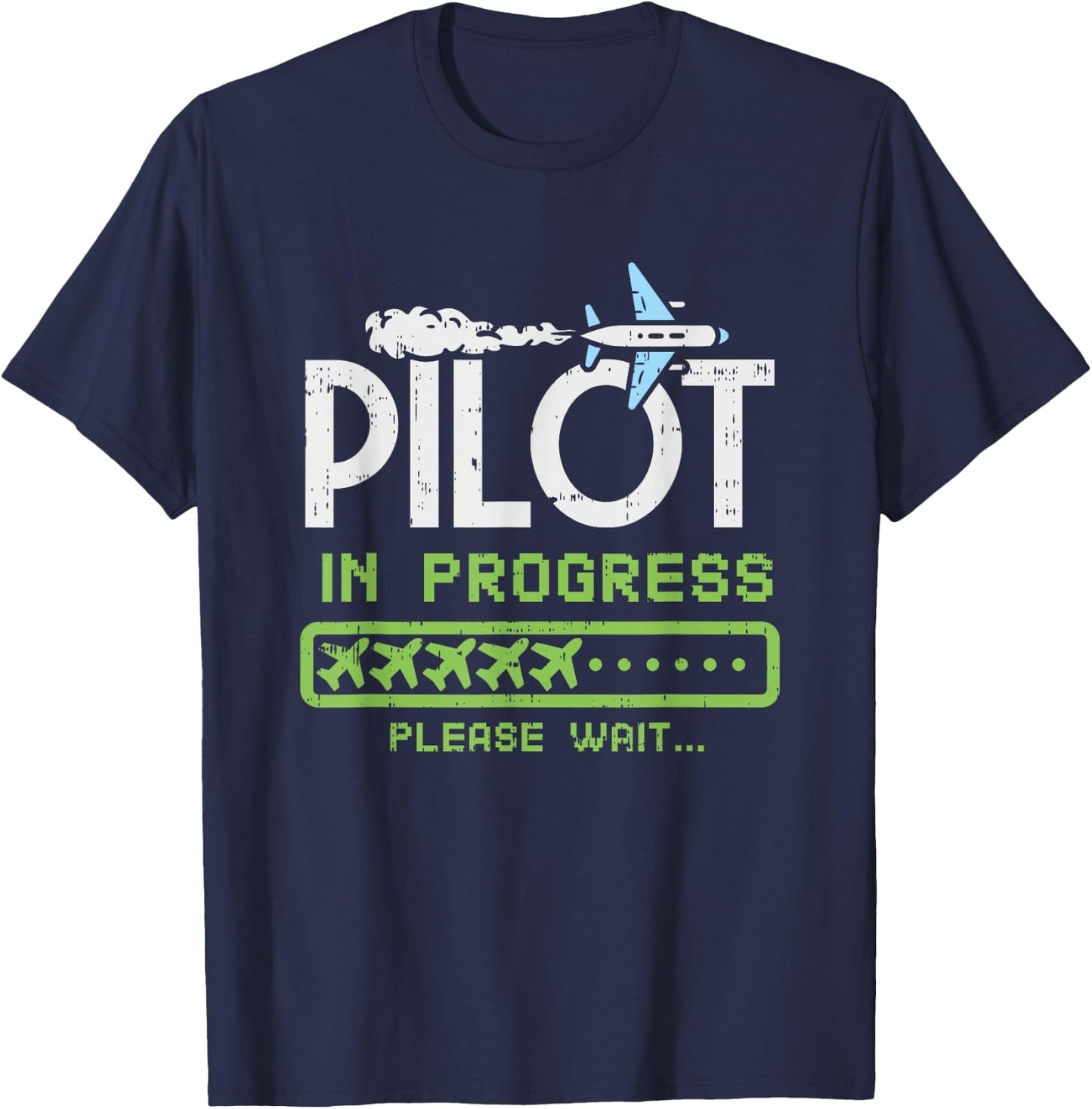 Pilot in Progress, Future Pilot Toy Airplane Lovers T-Shirt - T-Shirt | Navy