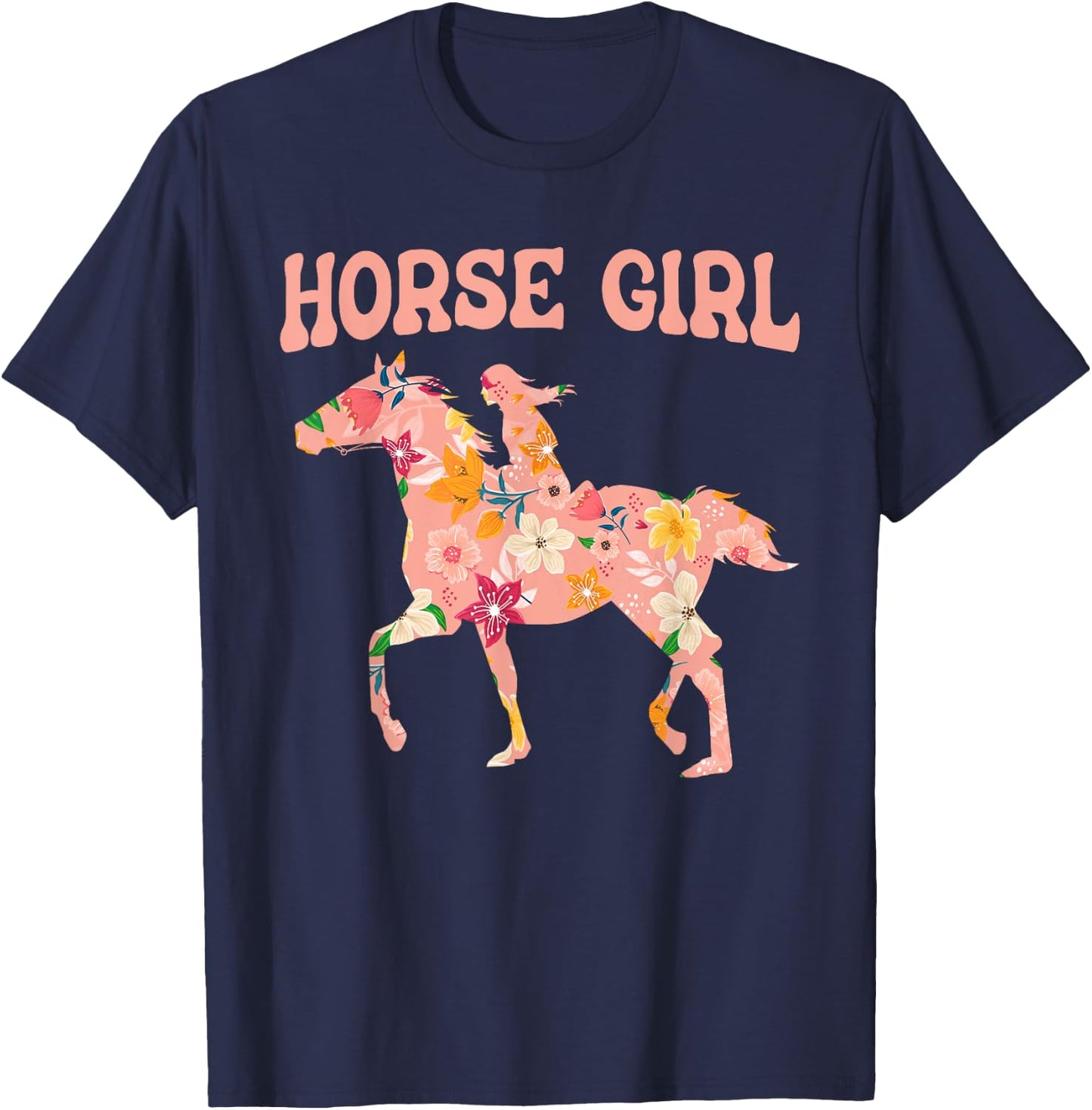 Horse Girl - Horse Riding Horseback Rider Horses Horse T-Shirt - T-Shirt | Navy