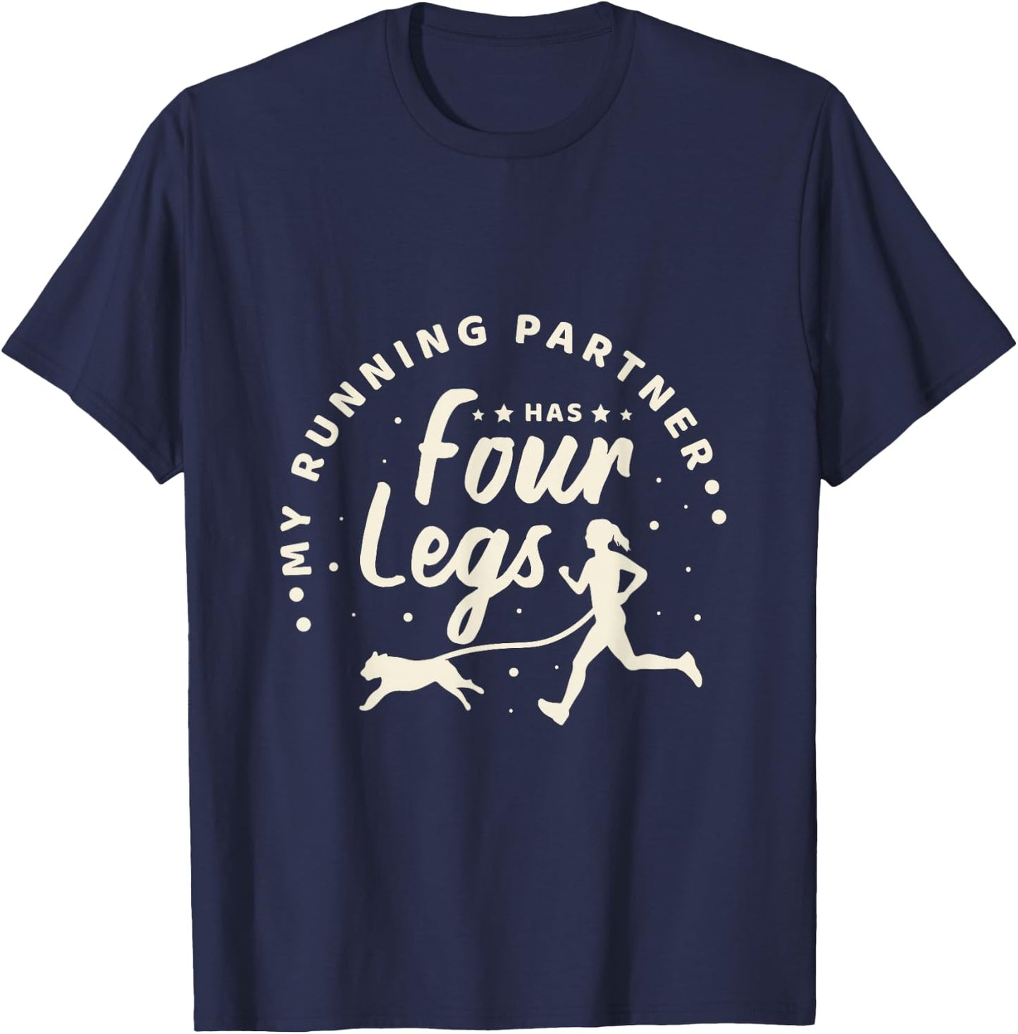 Canicross Trail Running Saying Jogging with Dog Gift T-Shirt - T-Shirt | Navy