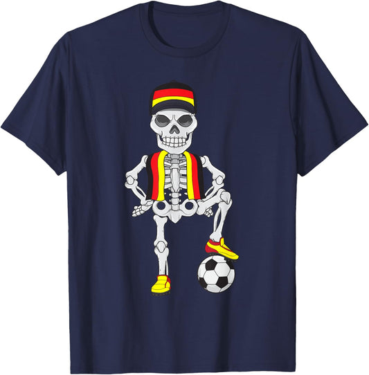 Germany Soccer Skeleton Fan Team T-Shirt - T-Shirt | Navy