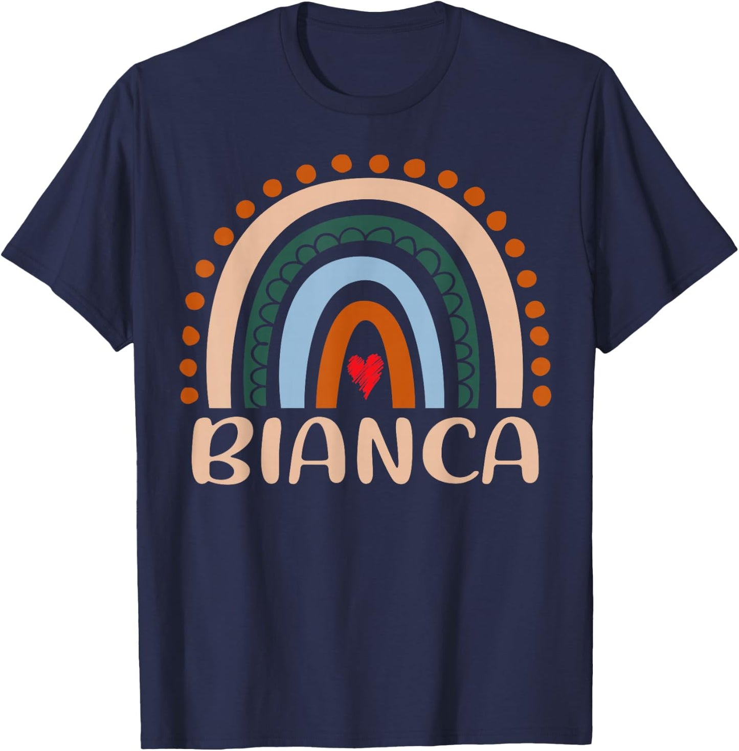 Bianca Name Personalized Funny Women Rainbow Bianca T-Shirt - T-Shirt | Navy