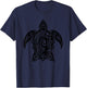 Turtle Tribal Pattern Diving Sea Turtle T-Shirt - T-Shirt | Navy