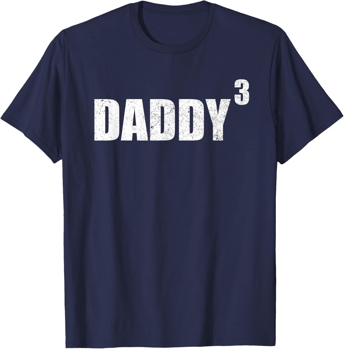 Daddy Cubed Shirt Thired Pregnancy Announcement Shirt 3 Kid T-Shirt - T-Shirt | Navy