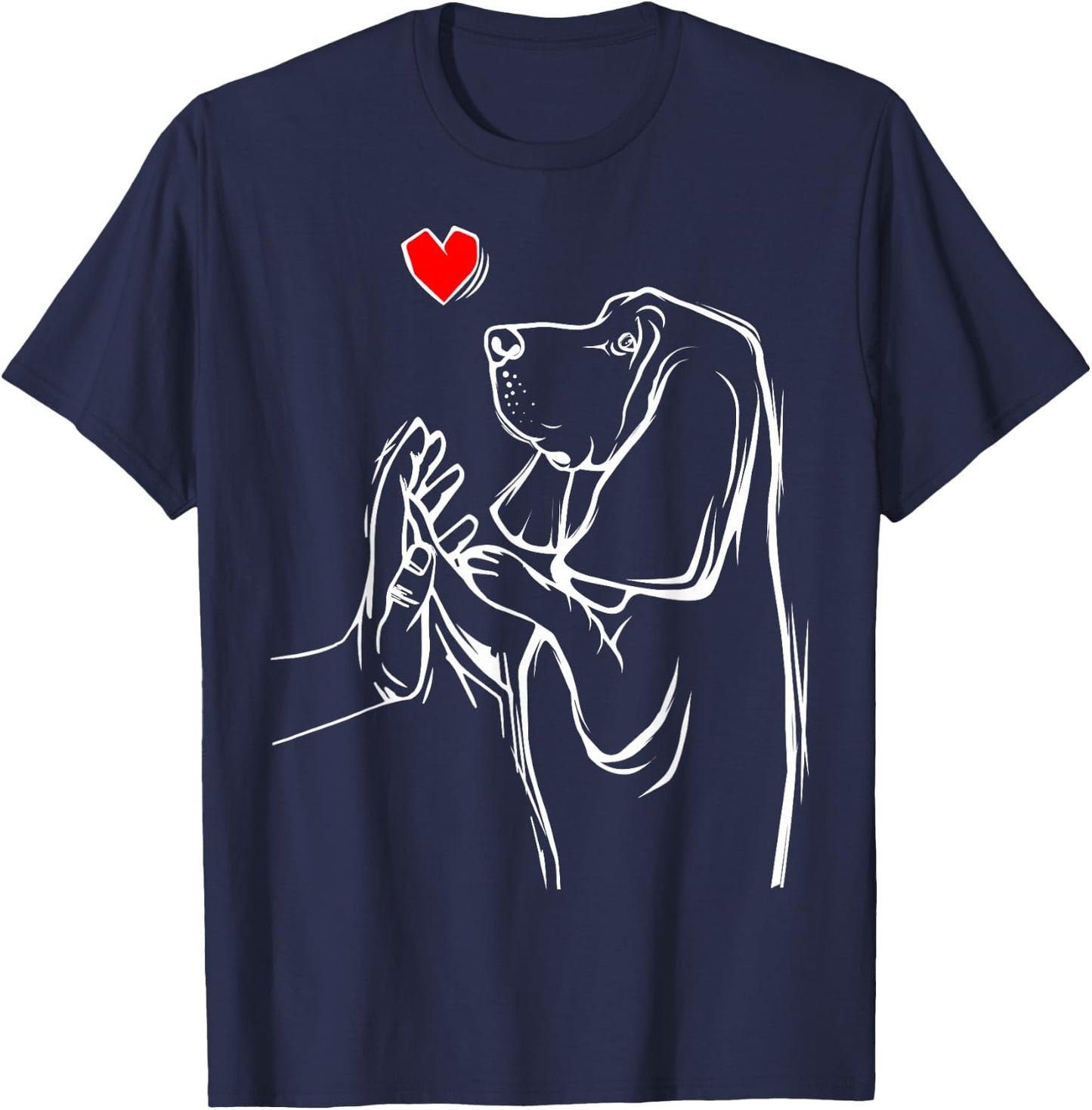 Basset Hound Love Dog Women Girls T-Shirt - T-Shirt | Navy
