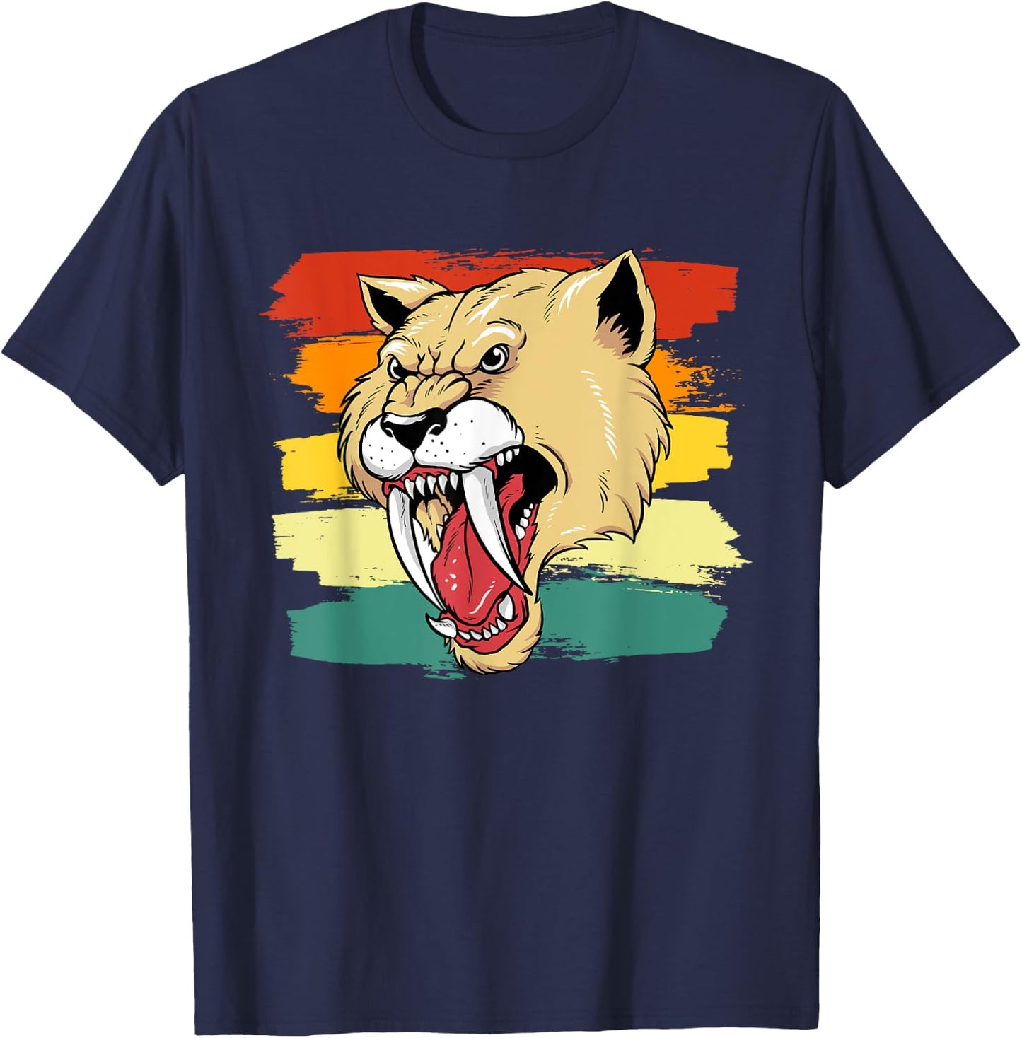 Sabertooth Tiger I Smilodon I Kids Sabertooth T-Shirt - T-Shirt | Navy