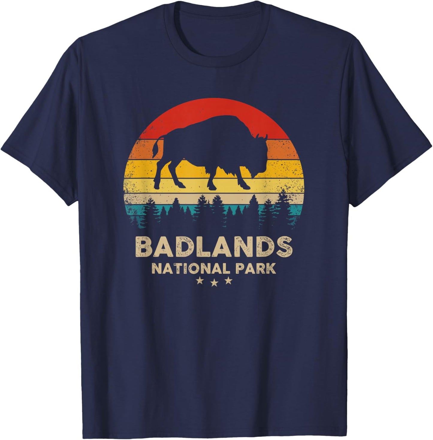 Badlands National Park Reminder Retro Souvenir T-Shirt - T-Shirt | Navy