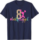 8th Birthday Girl Cheerleader Rainbow Cheerleading T-Shirt - T-Shirt | Navy