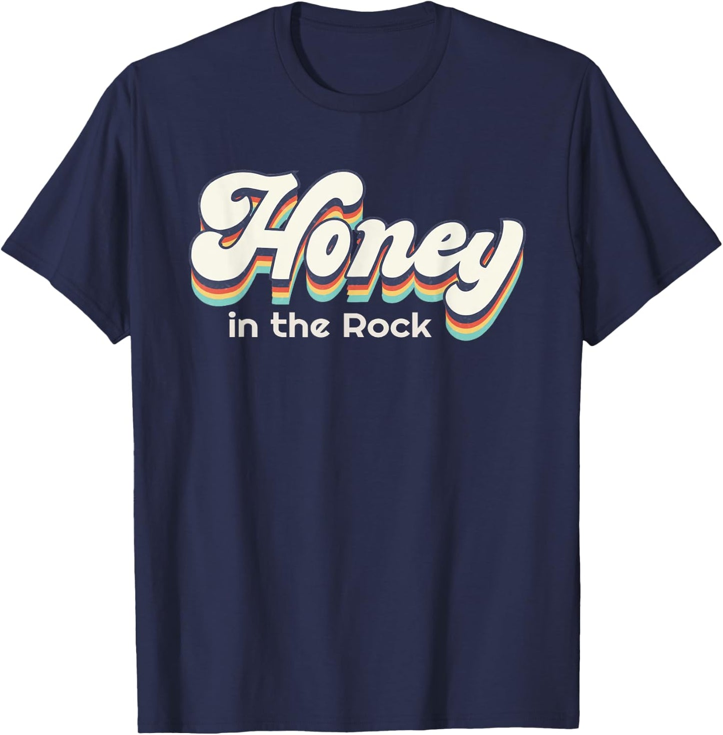 Honey In The Rock Christian Faith Vintage Funny Jesus T-Shirt - T-Shirt | Navy