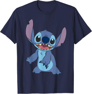Disney Lilo & Stitch Simple Stitch Portrait T-Shirt - T-Shirt | Navy