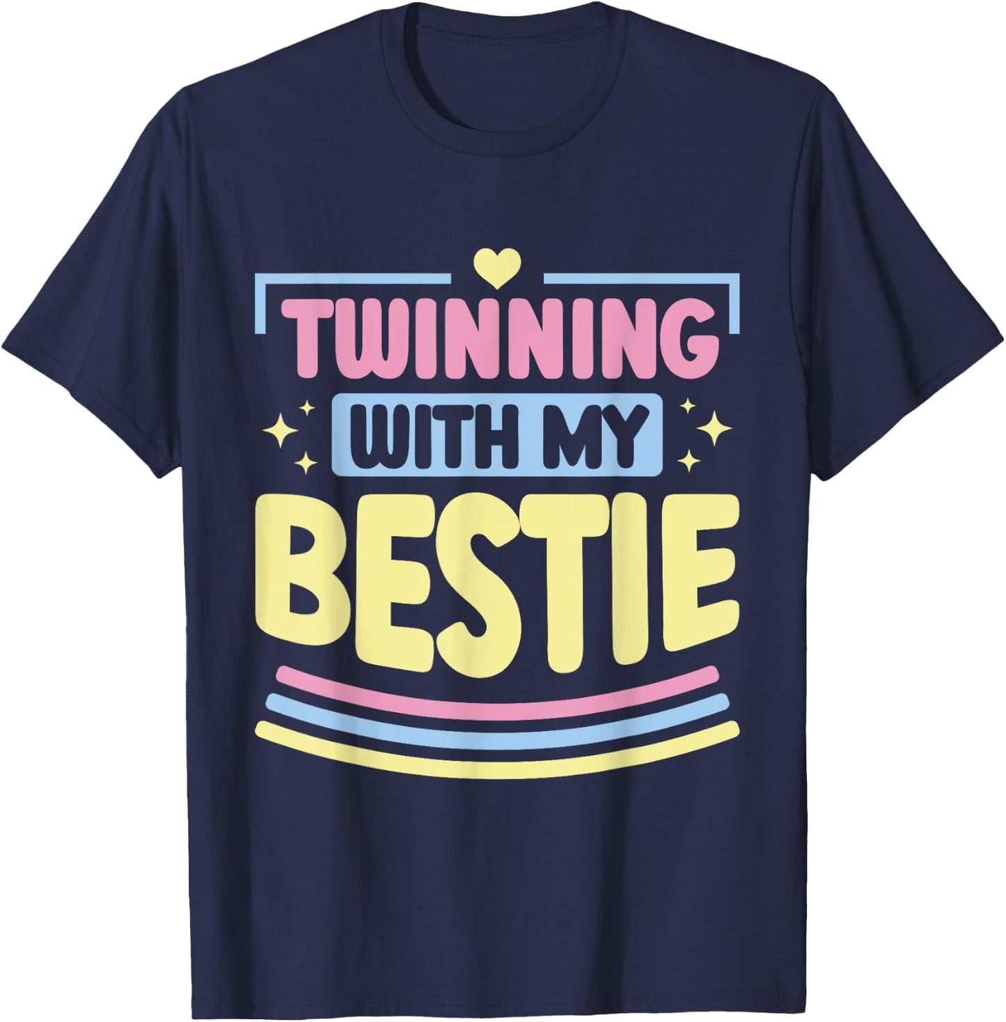 Friends Matching Twins Day Kids Bestie T-Shirt - T-Shirt | Navy