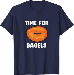 Time For Bagels Funny Bagel Lover Baking T-Shirt - T-Shirt | Navy