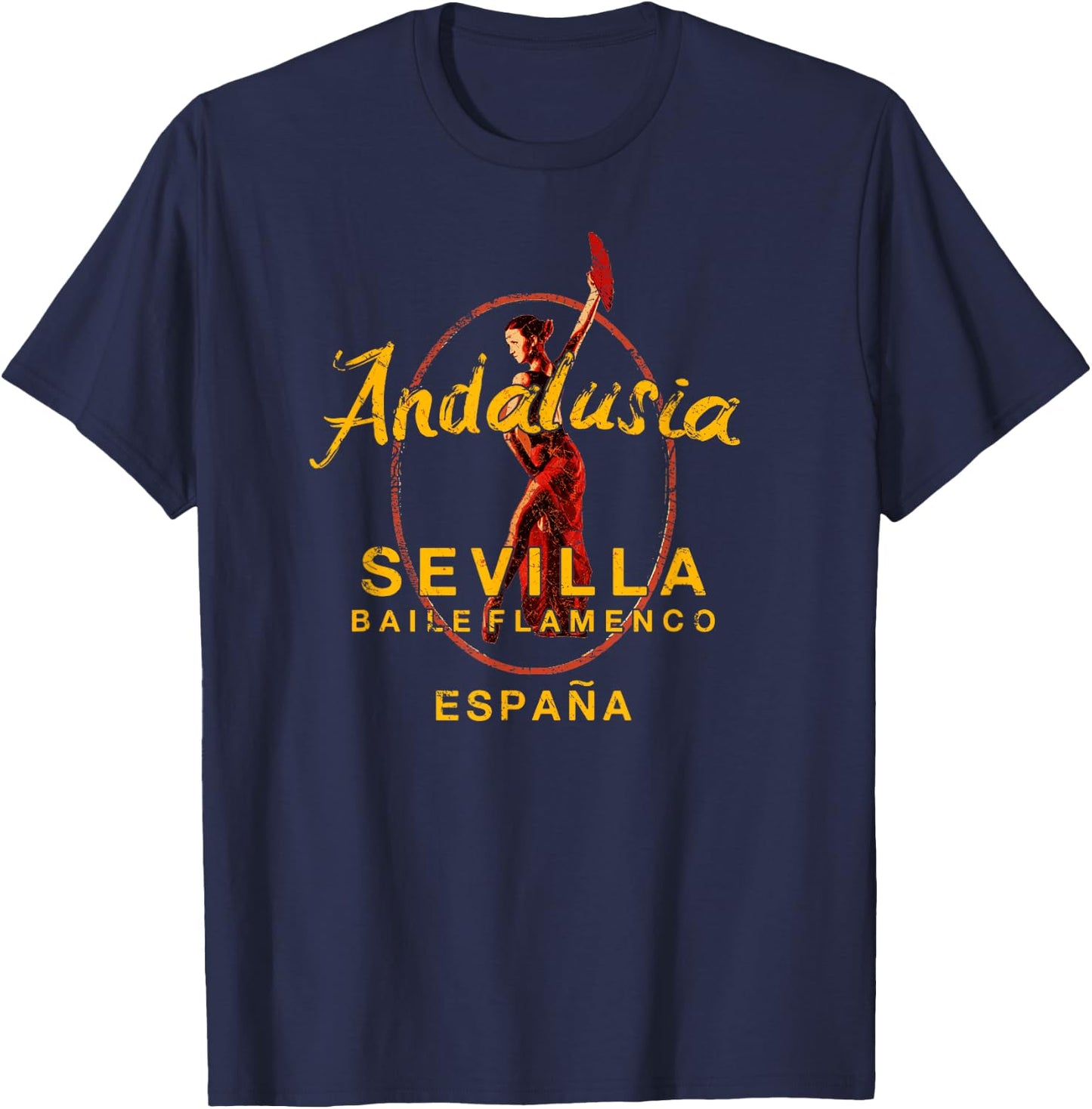 Spain Flamenco Dance Seville Sevilla Espana Andalusia T-Shirt - T-Shirt | Navy