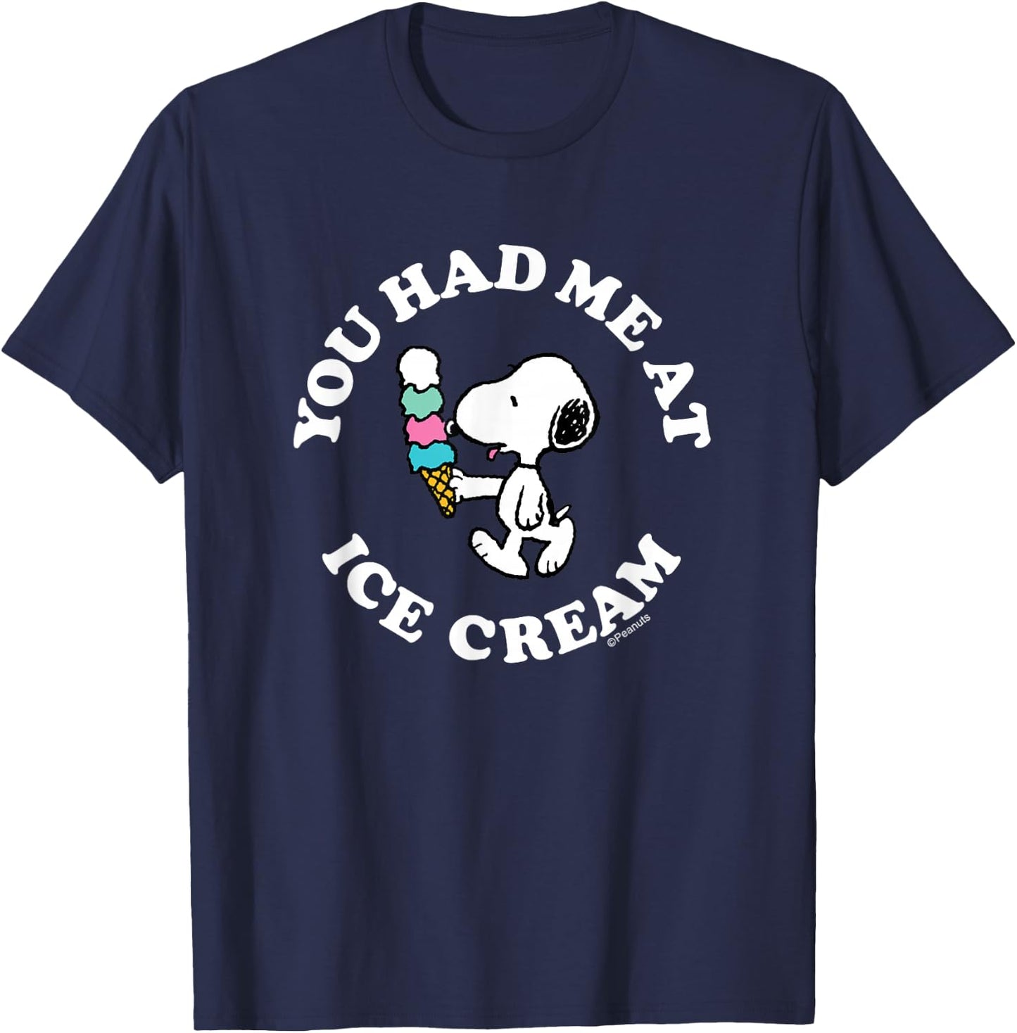 Peanuts - Snoopy You Had Me At Ice Cream T-Shirt - T-Shirt | Navy
