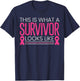This Is What A Survivor Looks Like Beat Breast Cancer T-Shirt - T-Shirt | Navy