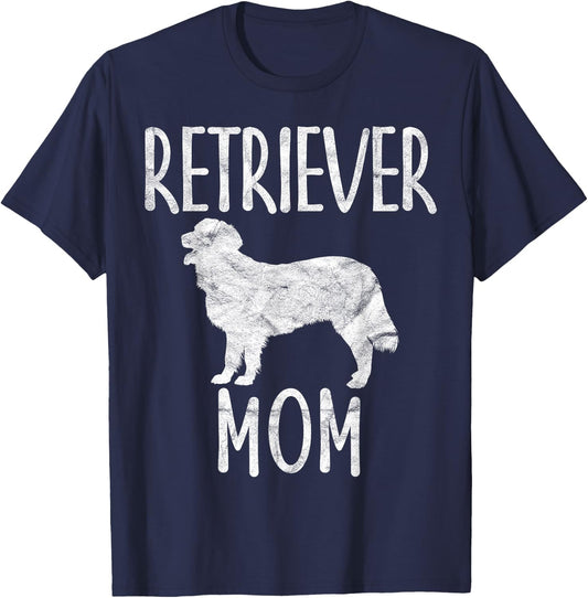 Vintage Retriever Mom Gift Dog Owner Pet Mother Retrievers T-Shirt - T-Shirt | Navy