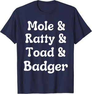 Wind in the Willows Character Funny T-Shirt - T-Shirt | Navy