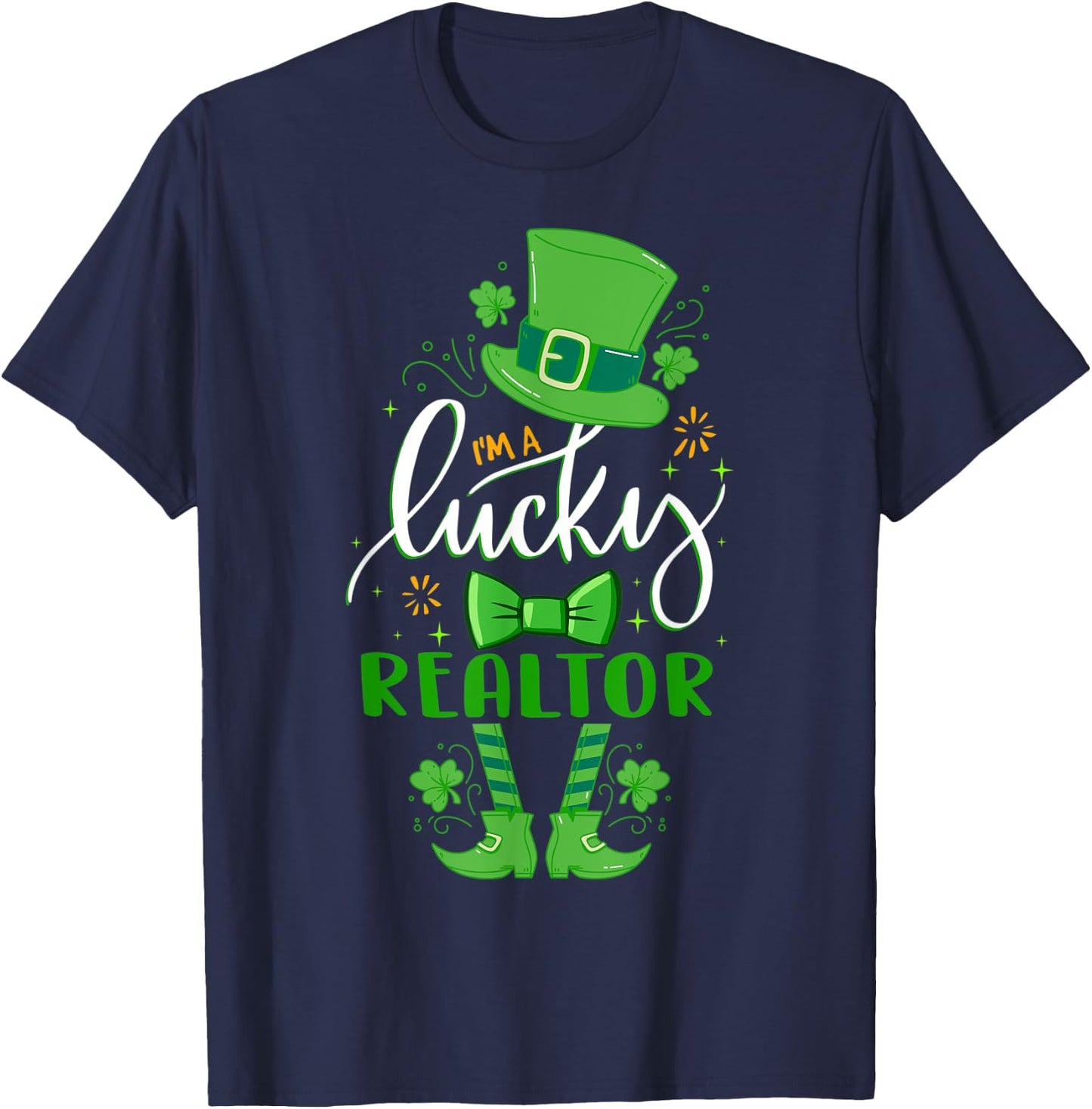 Matching St Patricks Day Leprechaun I'm a Lucky Realtor T-Shirt - T-Shirt | Navy
