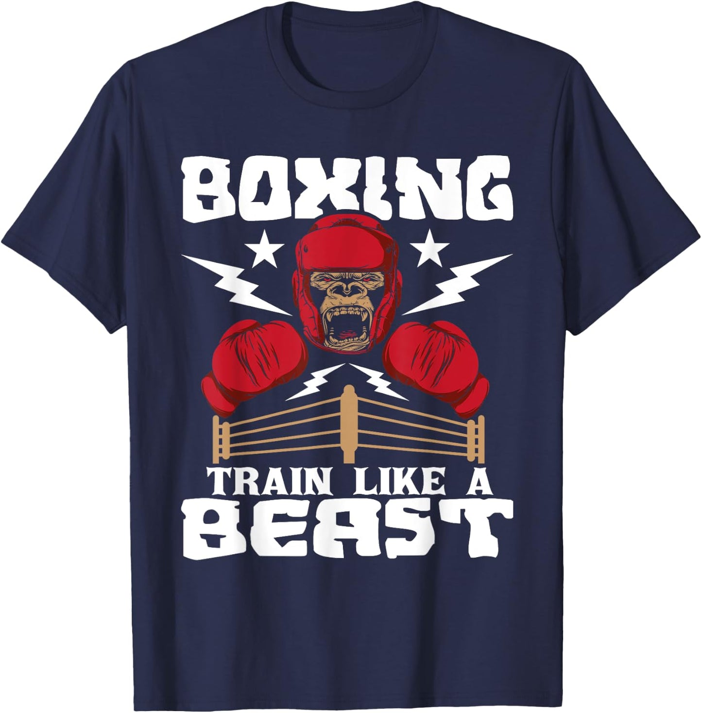 Boxing Train Like A Beast - Kickboxing Kickboxer Gym Boxer T-Shirt - T-Shirt | Navy