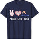 Yoga lovers Player fans Peace love Yoga T-Shirt - T-Shirt | Navy