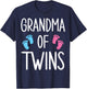 Cute Granny Of Twins Twin Grandma Of Twins Twin Grandmother T-Shirt - T-Shirt | Navy