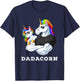Dadacorn Unicorn Dad of the Birthday Girl Father's Day Gift T-Shirt - T-Shirt | Navy