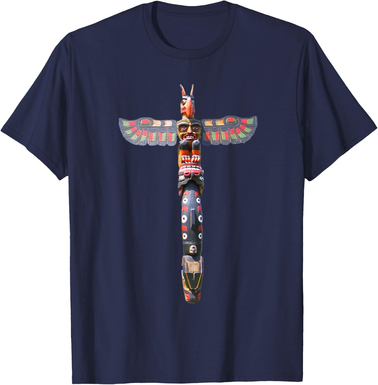 Native American Indian Northwest Totem Pole Art Washington T-Shirt - T-Shirt | Navy