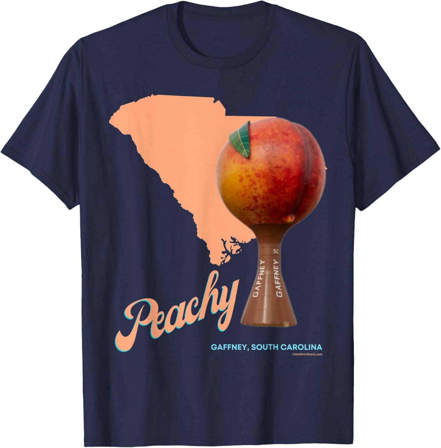 Peach Gaffney SC South Carolina Festival Peachoid T-Shirt - T-Shirt | Navy