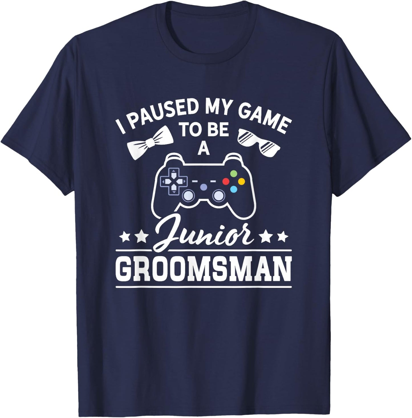 Video Gamer Paused My Game Junior Groomsmen Junior Groomsman T-Shirt - T-Shirt | Navy