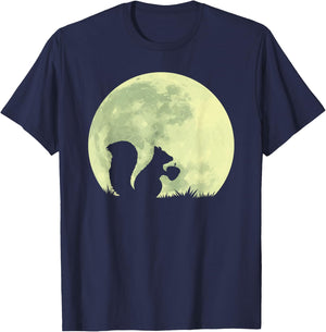 Squirrels Full Moon Acorn Forest Animal Lover Chipmunk Nuts T-Shirt - T-Shirt | Navy