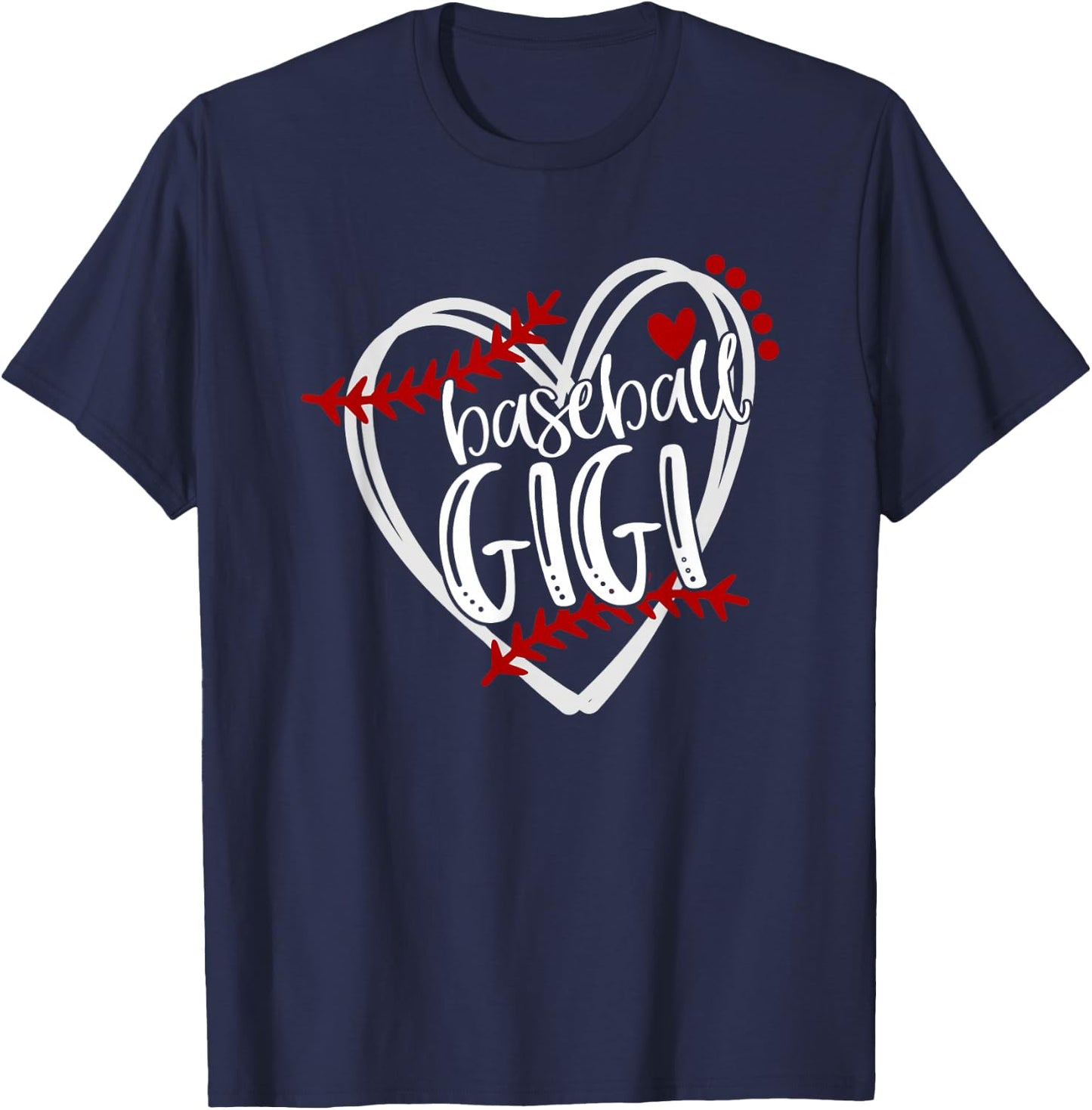 Baseball Heart GIGI Shirt Grandma Trendy T-Shirt - T-Shirt | Navy